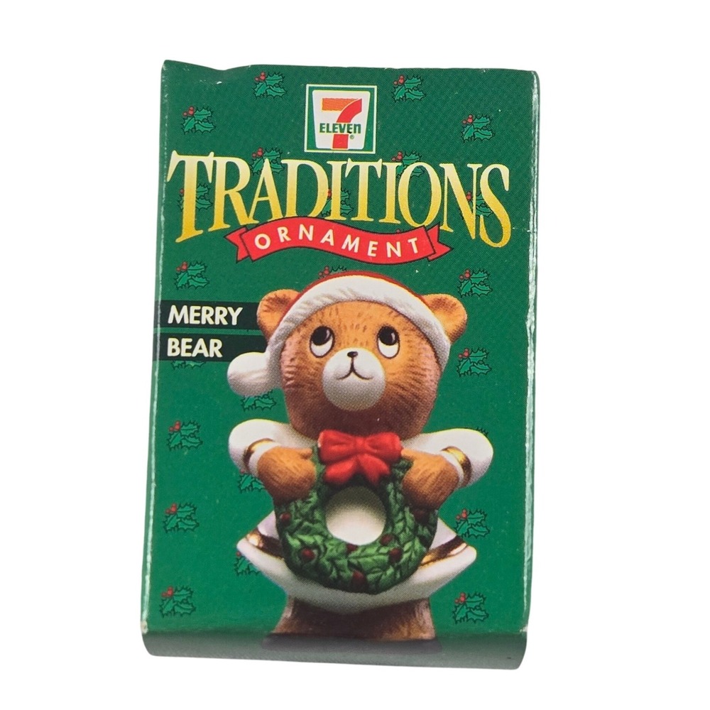 1997 7-Eleven Traditions Merry Bear Christmas Ornament Holiday Collection